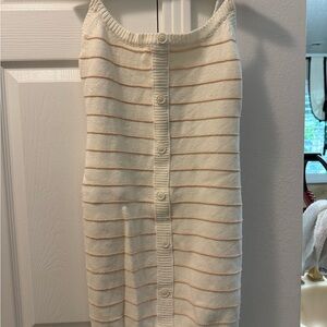 Emory Park Cream Striped Mini Dress